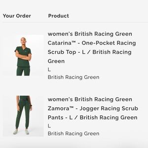 SET Figs Women's British Racing Green Scrub Set